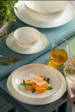 سرویس 26 پارچه دیوالی گلدار هگزاگون فیروزه ای گلدن اپال